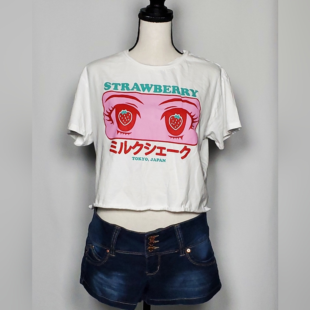 Bundle #4 SS Cropped Top Shirt (M) & Soft Denim Short (7) (Not Coord Set)